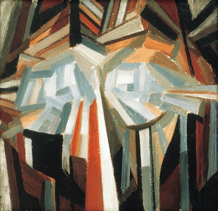 亚历山大·博霍马佐夫（Oleksandr Bohomazov）-立体派头像，1914年油画 乌克兰