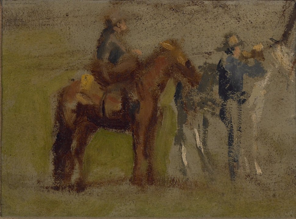 托马斯·埃金斯（Thomas Eakins）-研究“荒地中的牛仔” ，1887年油画 美国