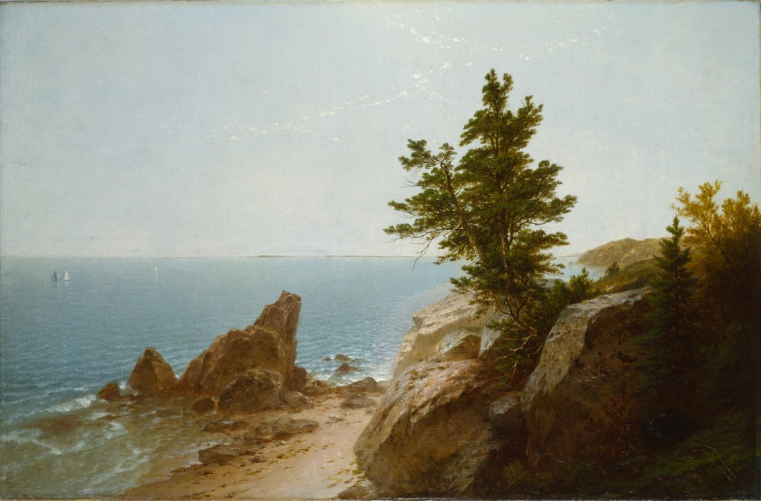约翰·弗雷德里克·肯塞特（John Frederick Kensett）-海岸场景，1860年油画 美国