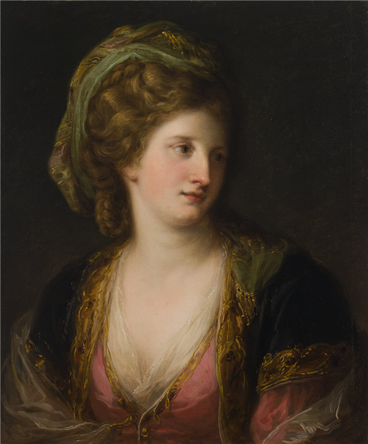 安吉莉卡·考夫曼(Angelica Kauffmann),瑞士画家,1741–1807 年-土耳其服饰的女人油画