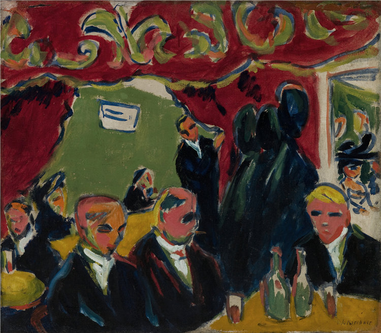 恩斯特·路德维希·基希纳（Ernst Ludwig Kirchner），德国人，1880–1938 年-酒馆油画