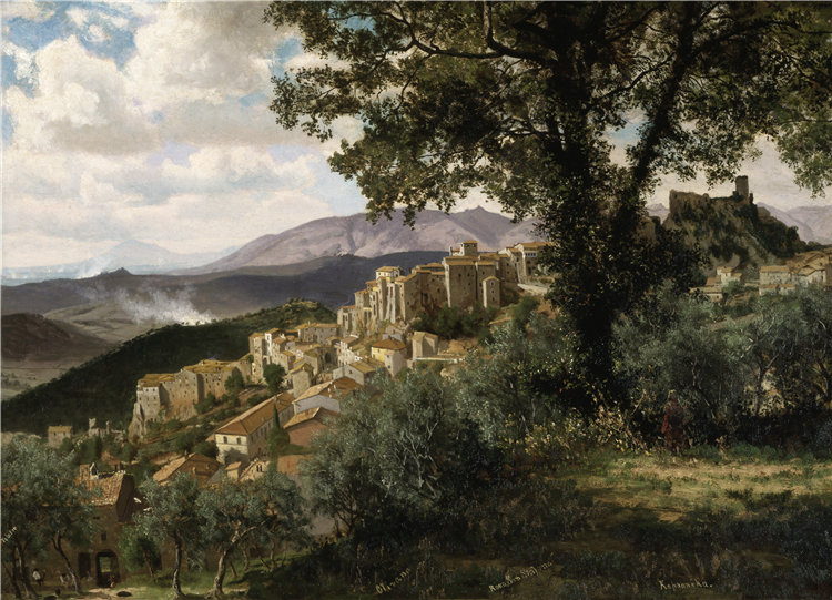 阿尔伯特·比尔施塔特(Albert Bierstadt),美国,1830–1902 年-奥列瓦诺油画