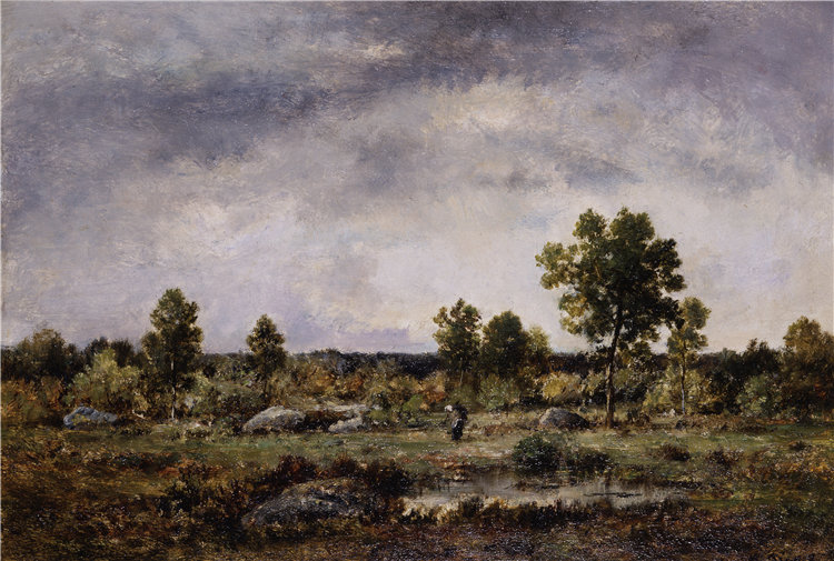 纳西斯·迪亚兹·德·拉·佩纳（Narcisse-Virgile Diaz de la Peña），法国画家，1807–1876 年-在森林中清理油画