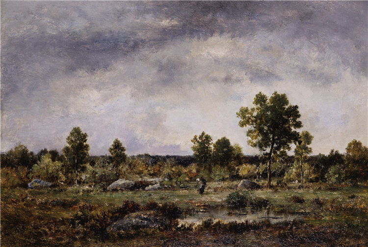纳西斯·迪亚兹·德·拉·佩纳(Narcisse-Virgile Diaz de la Peña),法国画家,1807–1876 年-在森林中清理油画