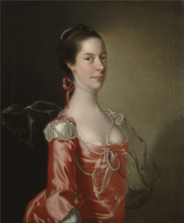 德比郡的约瑟夫·赖特（Joseph Wright of Derby），英国画家，1734–1797 年-一位女士的肖像