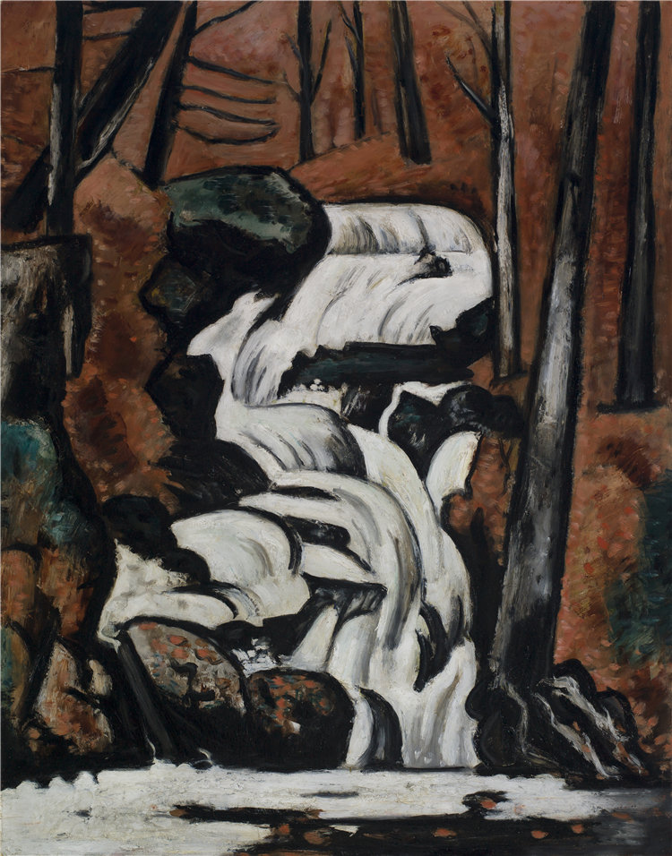 马斯登·哈特利（Marsden Hartley），美国人，1877–1943 年-斯梅尔特布鲁克瀑布油画