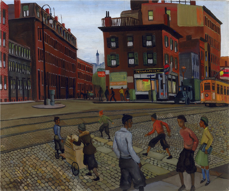 艾伦·罗汉·克里特 (Allan Rohan Crite)，美国人，1910–2007 年-道格拉斯广场油画