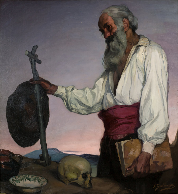 伊格纳西奥·祖洛加 (Ignacio Zuloaga),西班牙人,1870–1945 年-隐士油画
