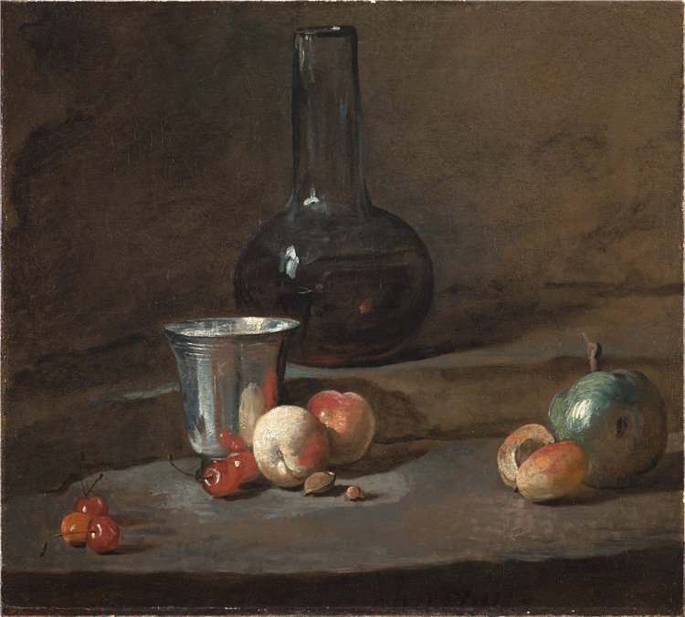 让·西蒙·查丁(Jean-Siméon Chardin),法国人,1699–1779 年-银杯油画