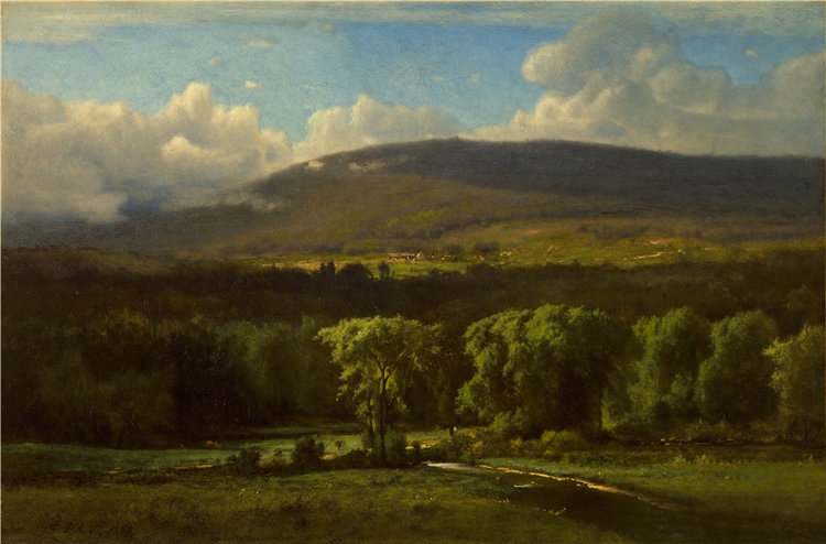 乔治·英尼斯（George Inness），美国人，1825–1894 年-马萨诸塞州梅德韦油画
