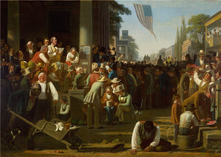乔治·凯勒·宾厄姆(George Caleb Bingham),美国人,1811–1879 年-人民的判决油画