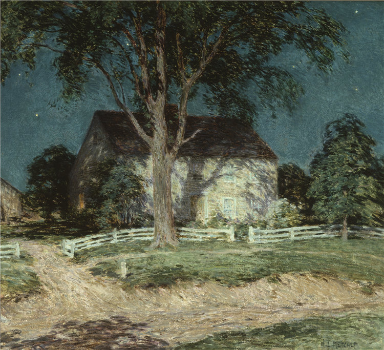 威拉德·勒罗伊·梅特卡夫（Willard Leroy Metcalf），美国人，1858–1925 年-旧宅基地康涅狄格油画