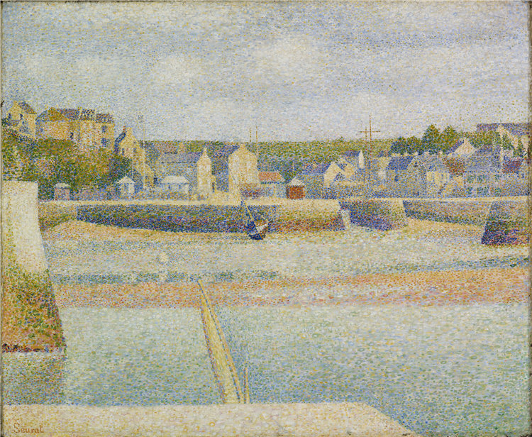 乔治·苏拉特（Georges Seurat），法国人，1859–1891 年-Port-en-Bessin：外港（低潮）yh