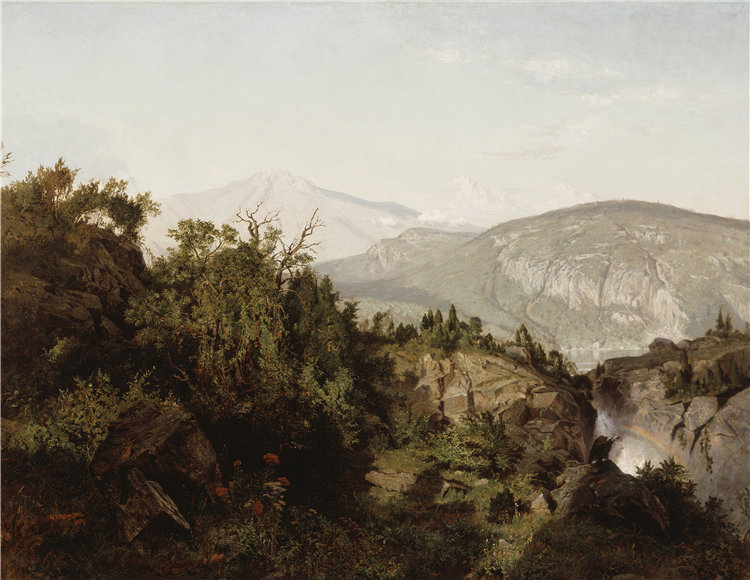 威廉·特罗斯特·理查兹(William Trost Richards),美国人,1833–1905 年-在阿迪朗达克山脉油画