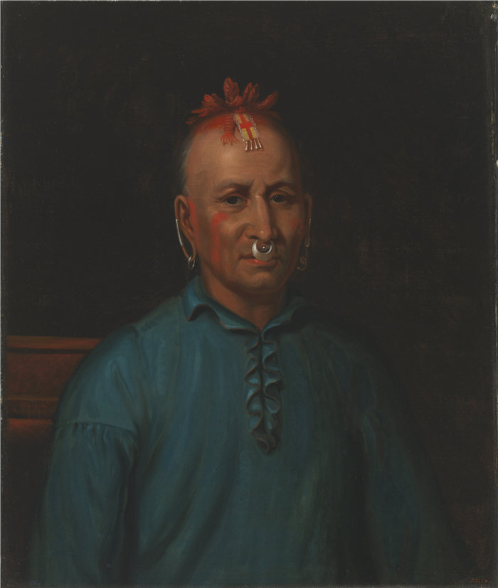 亨利·英曼 (Henry Inman)-Kish-Kallo-Wa（家庭阿尔冈昆部落肖尼）油画 美国