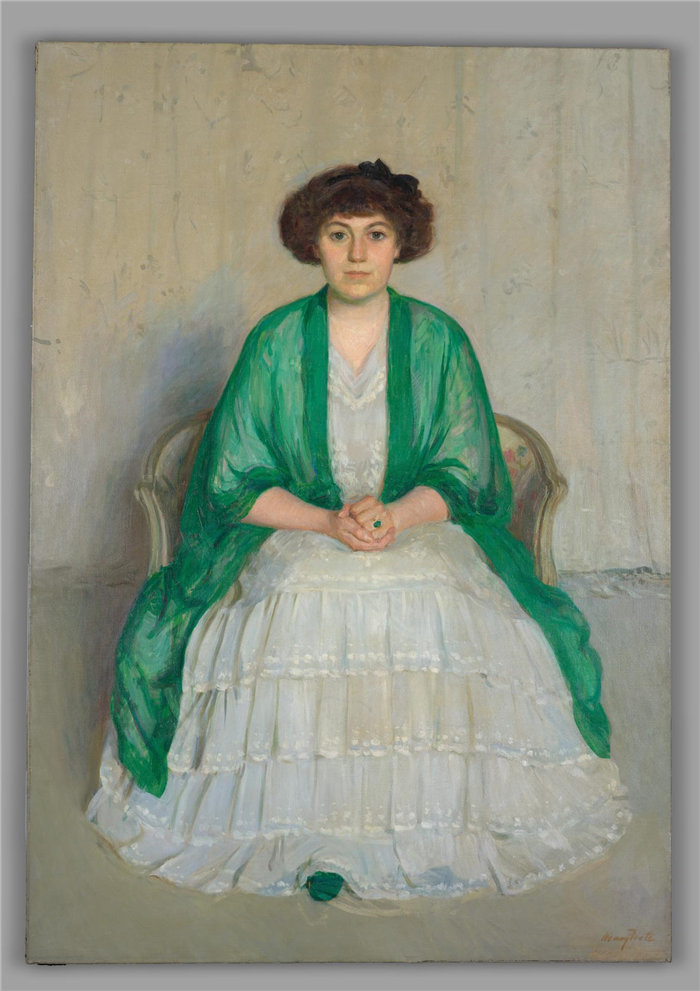 玛丽·富特（Mary Foote），美国人，1872–1968，BFA 1906-梅布尔·道奇·鹿晗 (1879–1962)油画