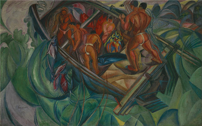 大卫·大卫杜维奇·伯柳克(David Davidovich Burliuk），乌克兰，1882–1967-南海渔民油画