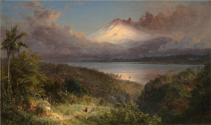 弗雷德里克·埃德温·丘奇 (Frederic Edwin Church),美国人,1826–1900 年-科托帕希的景色油画