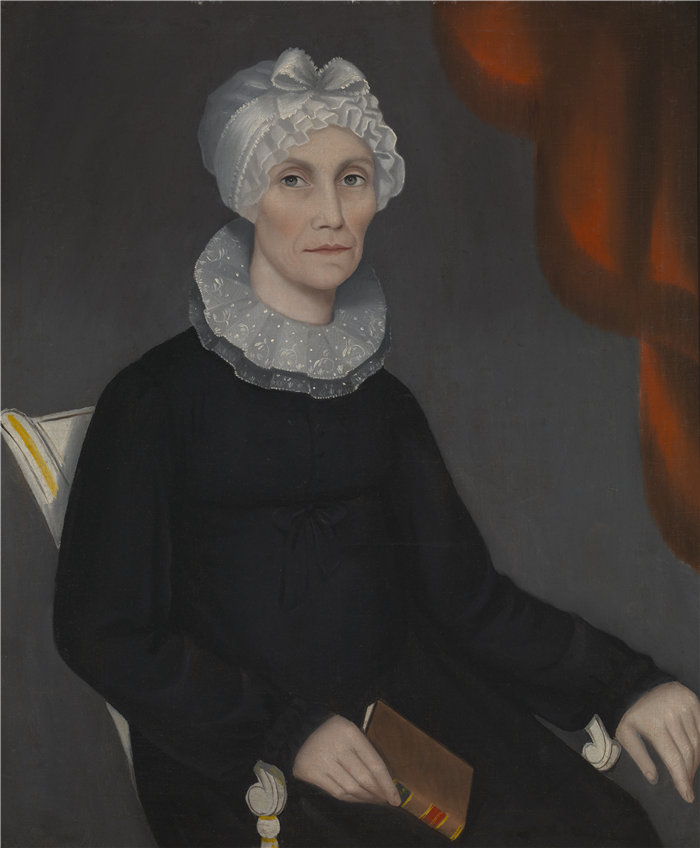 安米·菲利普斯（Ammi Phillips）-罗宾逊夫人的肖像油画 美国