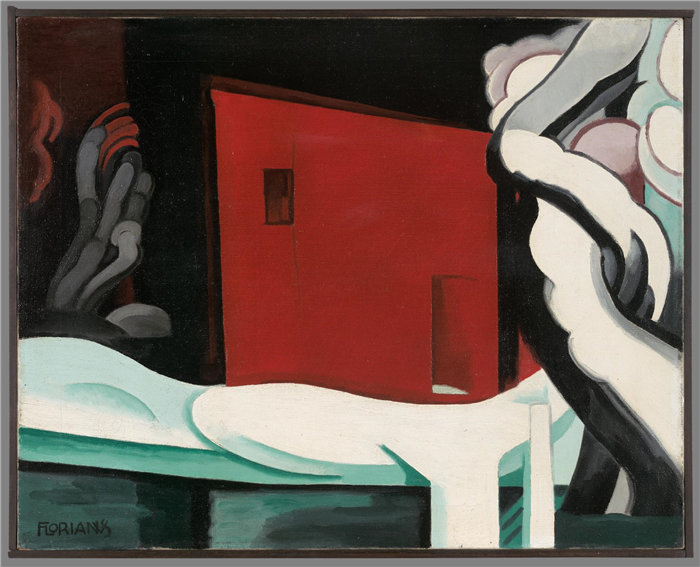 奥斯卡·布鲁姆纳 (Oscar Bluemner),美国人,1867–1938 年-雪与辉光油画
