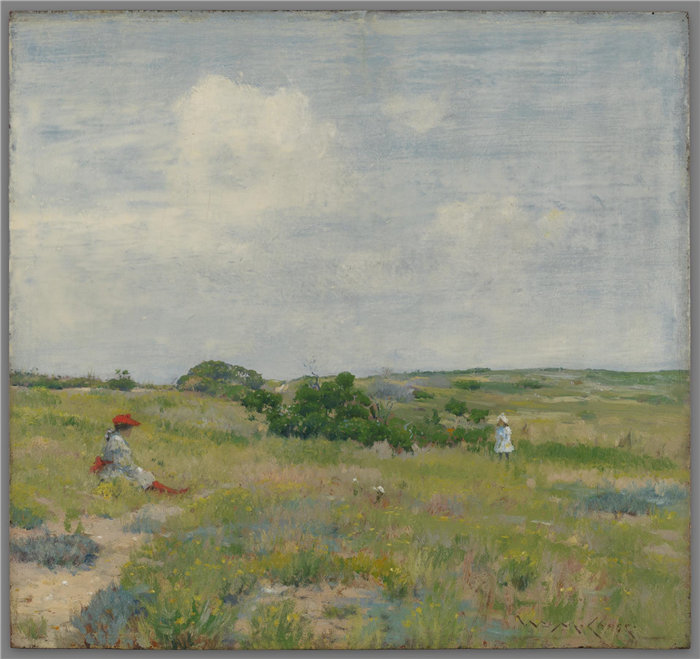 威廉·梅里特·蔡斯（William Merritt Chase），美国人，1849-1916 年）-辛尼科克山油画