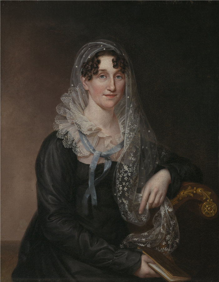 詹姆斯·皮尔 (James Peale)-一位女士的肖像油画 美国