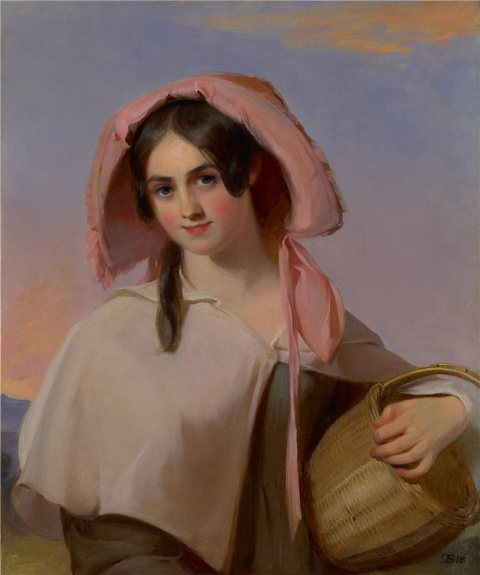 托马斯·萨利 (Thomas Sully)，美国画家，1783–1872 年-乡村女孩油画