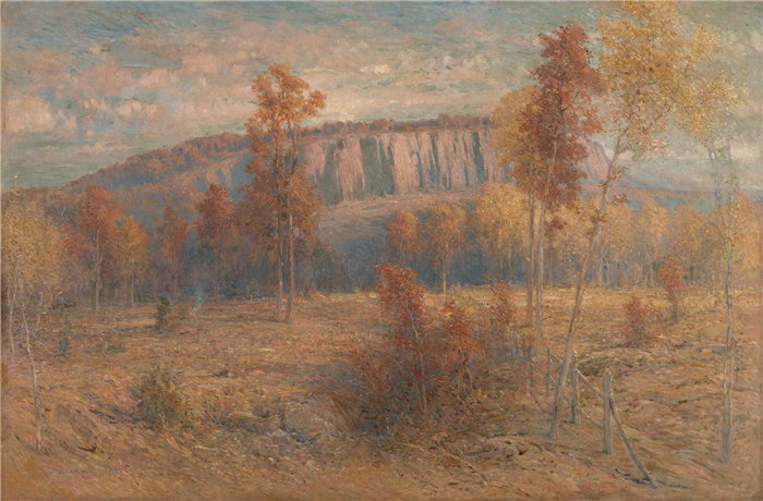 约翰·弗格森·威尔 (John Ferguson Weir),美国人,1841–1926 年-东岩油画