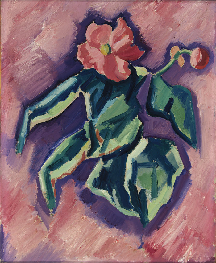 马斯登·哈特利(Marsden Hartley)-粉红海棠油画 美国