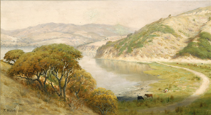 撒迪厄斯·韦尔奇 (Thaddeus Welch)-景观油画 美国