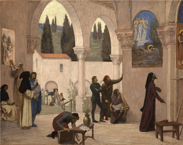 皮埃尔·皮维·德·夏凡纳(Pierre Cecile Puvis de Chavannes),法国人-灵感克雷蒂安油画