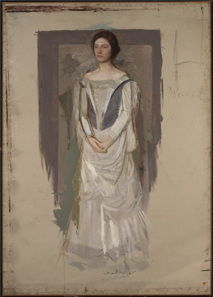 雅培·汉德森·塞耶 (Abbott Handerson Thayer)- 站立的女人油画 美国