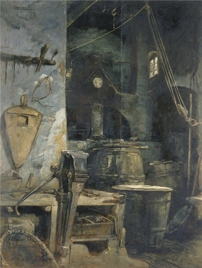 沃尔特·希拉夫（Walter Shirlaw）-德国贝尔铸造厂油画  苏格兰