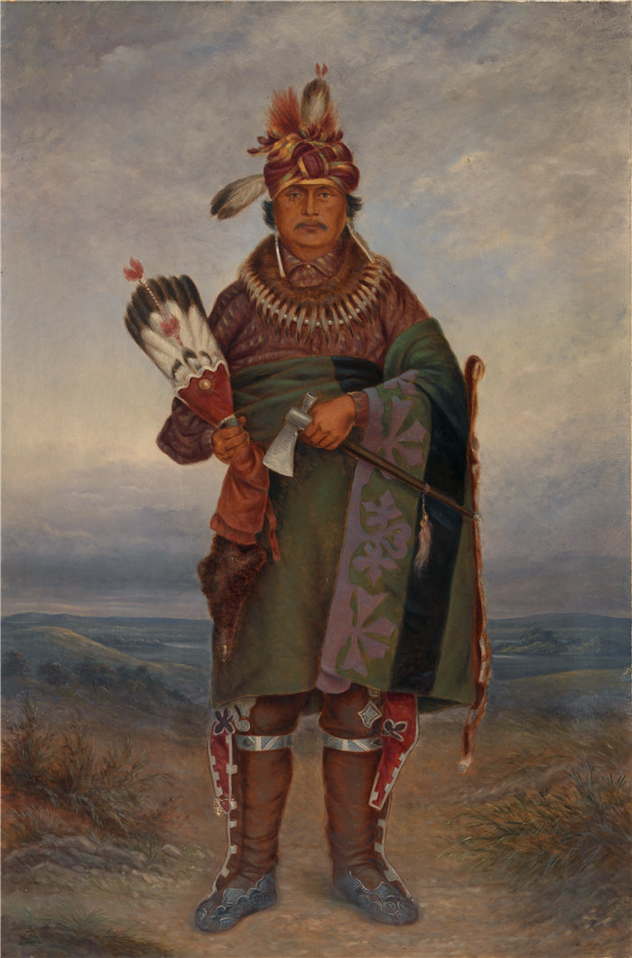 安东尼奥·芝诺·辛德勒（Antonion Zeno Shindler）-Sac 和 Fox 印第安人油画 美国