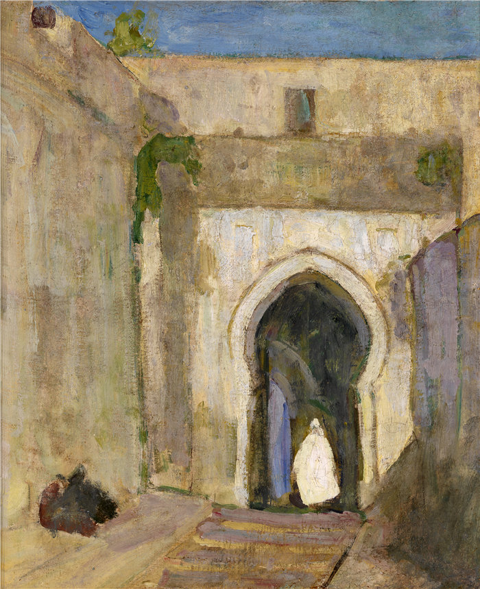 亨利·奥萨瓦·坦纳 (Henry Ossawa Tanner)-《Gateway, 丹吉尔》油画 美国