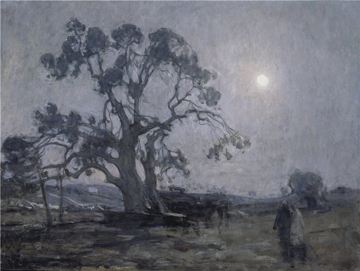 亨利·奥萨瓦·坦纳 (Henry Ossawa Tanner)-《亚伯拉罕的橡树》油画 美国
