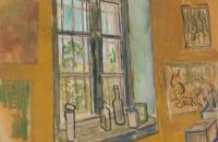 文森特·梵高（ Vincent van Gogh)-《工作室的窗户》 作品欣赏
