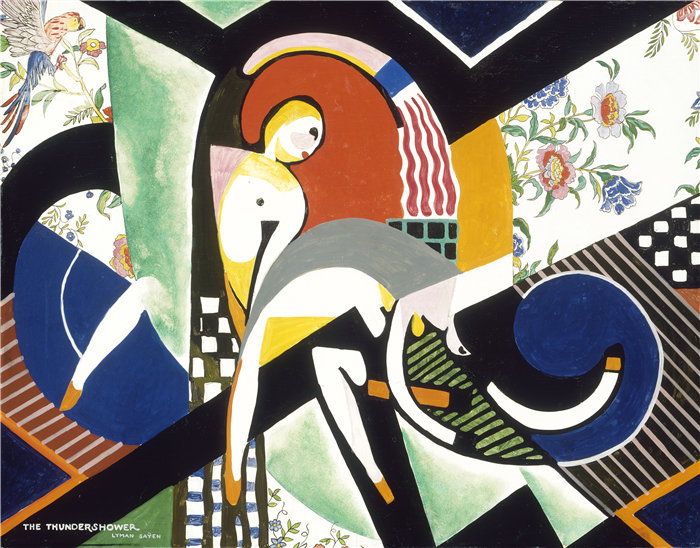 亨利·莱曼·萨昂(Henry Lyman Saÿen)-雷雨蛋彩画 美国