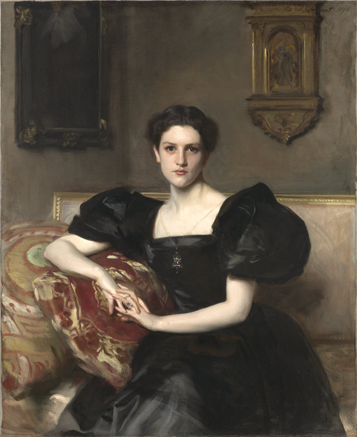 约翰·辛格·萨金特 (John Singer Sargent)-伊丽莎白·温思罗普·钱勒（约翰·杰·查普曼夫人）油画 美国