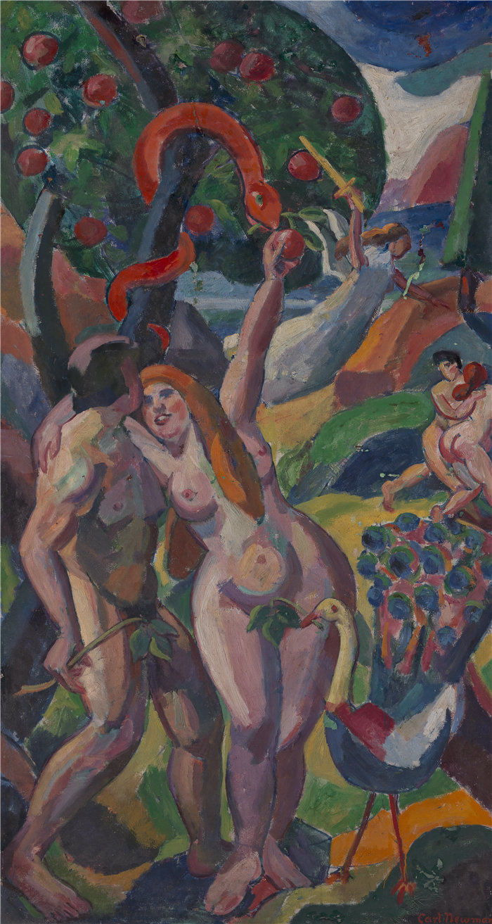 卡尔·纽曼 (Carl Newman)-亚当和夏娃油画 美国8.121.9_2
