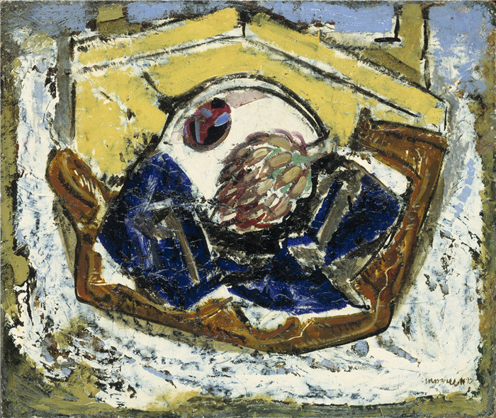 阿尔弗雷德·H·毛雷尔（Alfred H. Maurer）-朝鲜蓟静物油画 美国