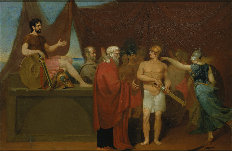 威廉·佩奇（William Page）-阿喀琉斯与阿伽门农的争吵油画 美国