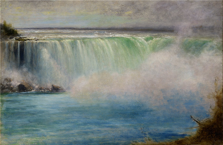 乔治·英尼斯 (George Inness)-《尼亚加拉大瀑布》油画 美国