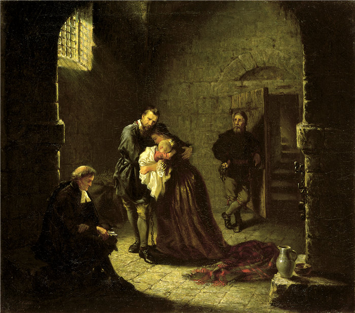 约翰·亚当斯·埃尔德 (John Adams Elder)-《监狱场景》油画 美国