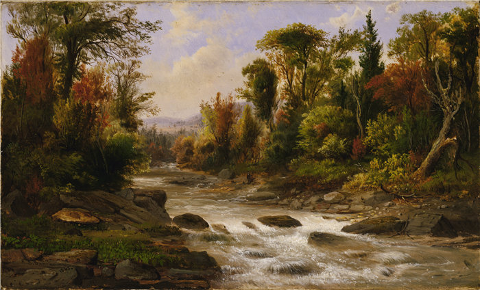 罗伯特·S·邓肯森 (Robert S. Duncanson)-《在加拿大东部的圣安妮》油画
