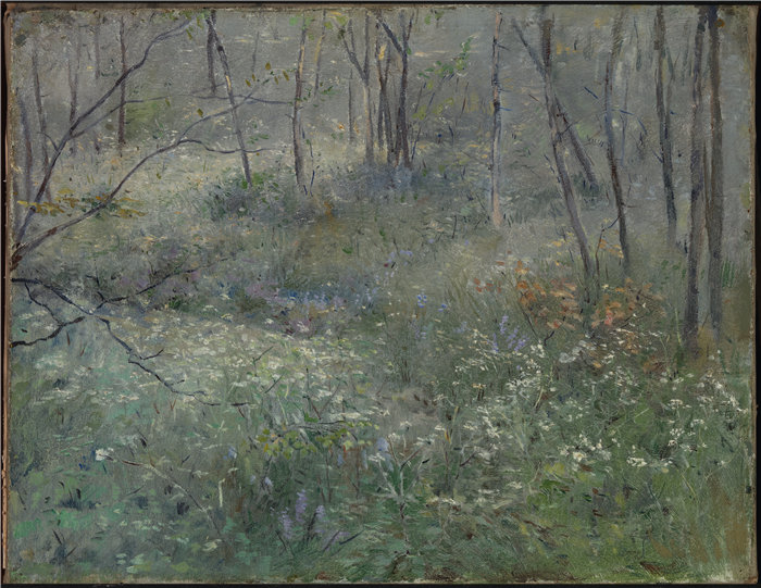 莎拉·帕克斯顿·鲍尔·多德森 (Sarah Paxton Ball Dodson)-《野欧芹》油画 美国