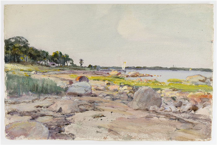 霍华德·拉塞尔·巴特勒（Howard Russell Butler）-无标题风景水彩  美国