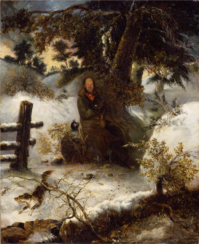 乔治·洛林·布朗 (George Loring Brown)-《伐木》油画 美国