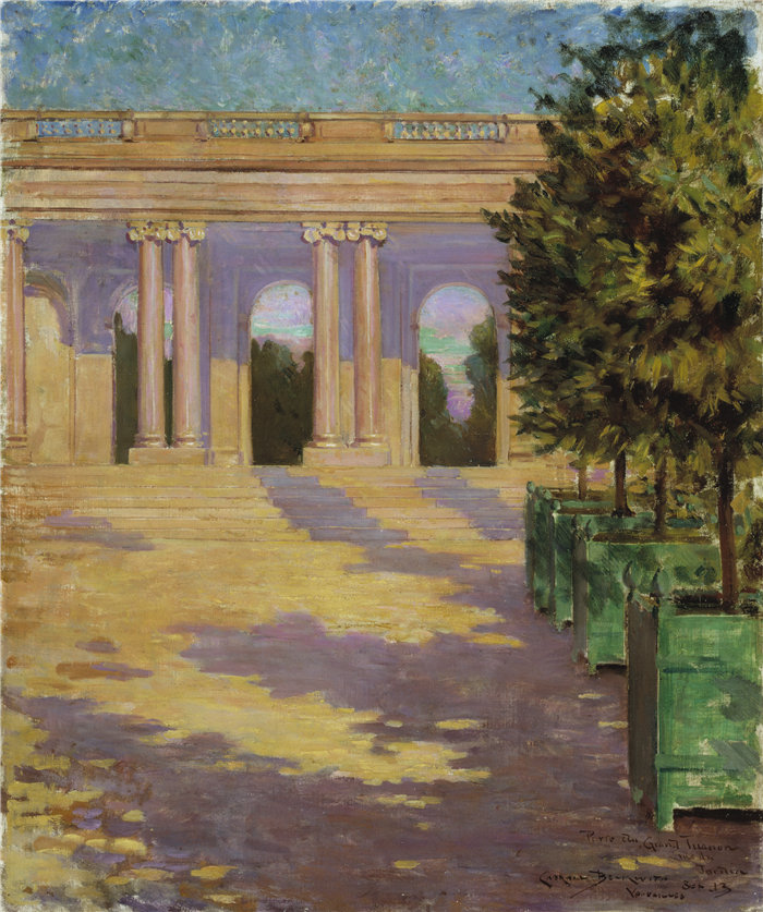 卡罗尔·贝克威斯（Carroll Beckwith）-《凡尔赛大特里亚农宫拱廊》油画 美国