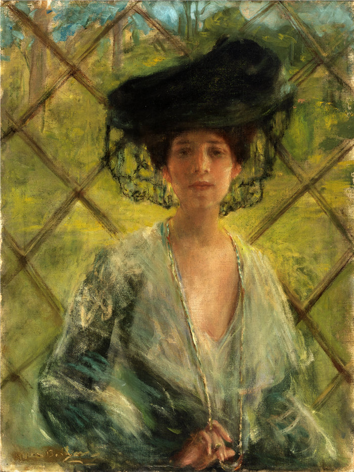 爱丽丝·派克·巴尼 (Alice Pike Barney)-《The Chatelaine》油画 美国